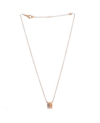 B.Zero1 Pendant Necklace 18K Rose Gold and 18K White Gold, 17.5"