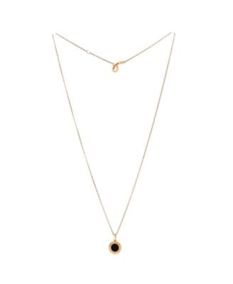  Bvlgari Bvlgari Pendant Necklace 18K Gold with Onyx, 18"