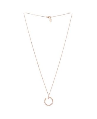  Juste un Clou Pendant Necklace 18K Rose Gold and Pave Diamonds, 16"