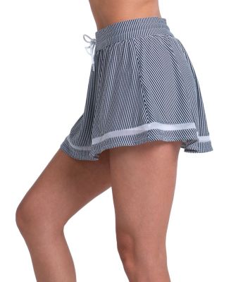 High Waist Seersucker Skirt