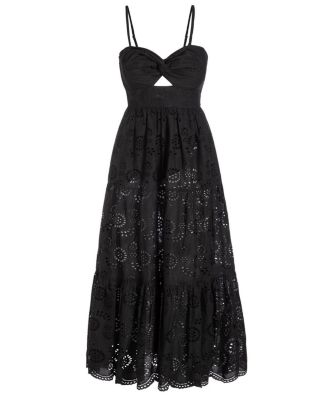  Jillian Embroidered Eyelet Tiered Maxi Dress