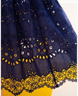 Kristen Smocked Embroidered Tiered Midi Dress