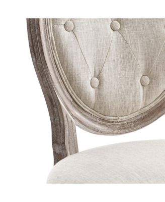 Arise Vintage-Like French Upholstered Fabric Dining Side Chair, Set of 2