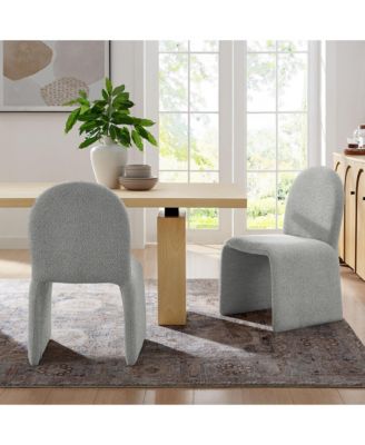 Junia Boucle Upholstered Arch Armless Dining Chair
