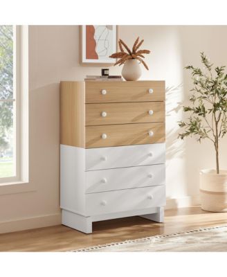  Nolia 6-Drawer Color Block Dresser Chest