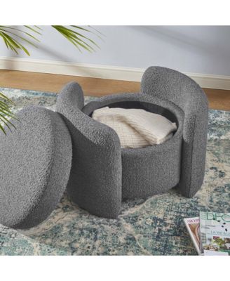 Nebula Boucle Upholstered Ottoman