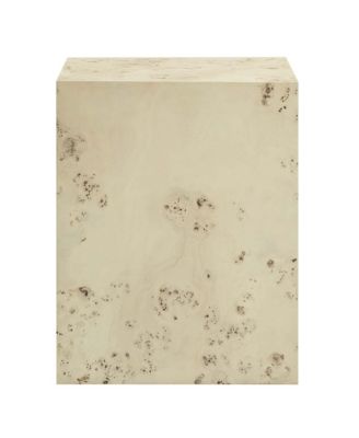 Cosmos 16" Square Burl Wood Side Table
