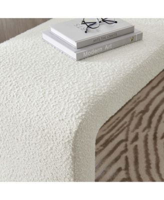  Simba Boucle Fabric Waterfall Long Bench