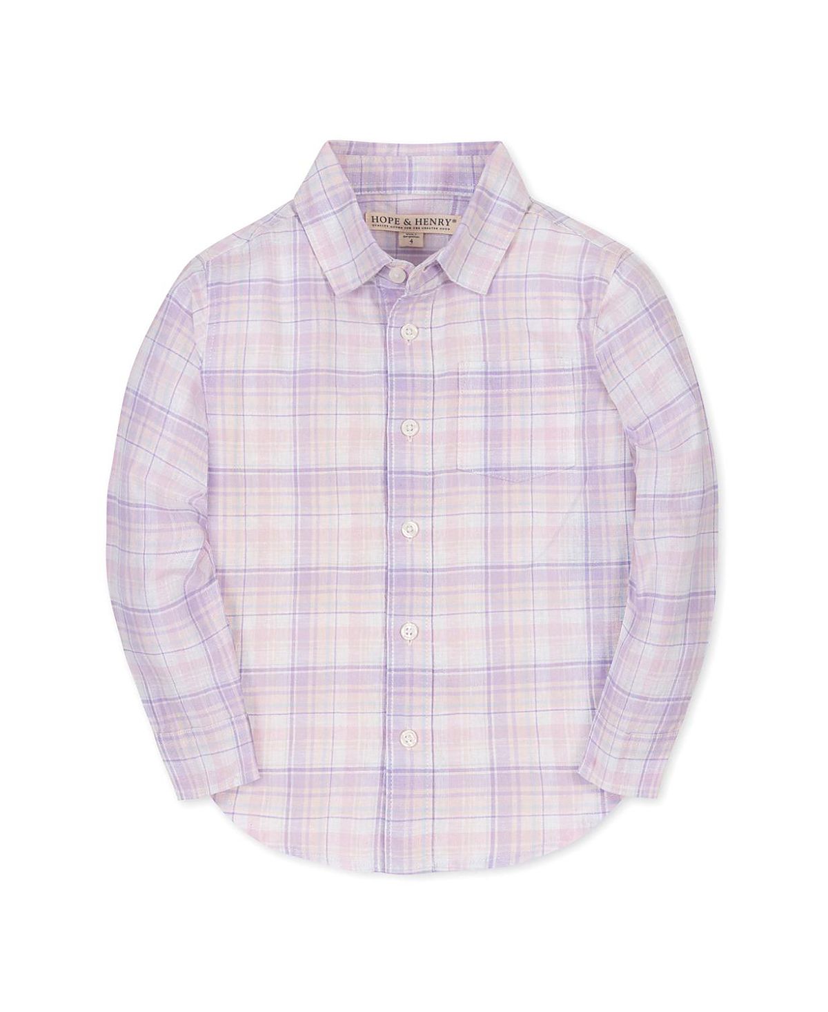 Hope & Henry Boys' Linen Long Sleeve Button Down Shirt - Baby