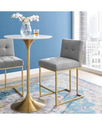  Privy Stainless Steel Upholstered Fabric Counter Stool