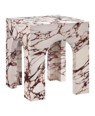 Valen Square Indoor - Outdoor Patio Arched Concrete Side Table