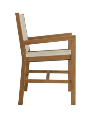  Vienna Outdoor Patio Teak and Rope Dining Set with Armchairs, Set of 5