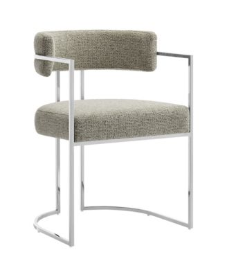 Huron Curved Back Fabric and Metal Dining Accent Chair
