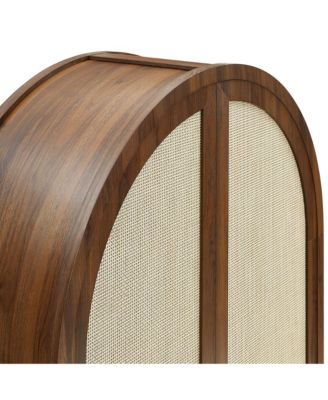 Calista 79" Tall Wide Rattan Arched Storage Cabinet