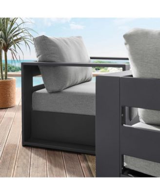  Tahoe Outdoor Patio Powder-Coated Aluminum Armchair, Set of 2