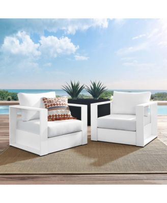  Tahoe Outdoor Patio Powder-Coated Aluminum Armchair, Set of 2
