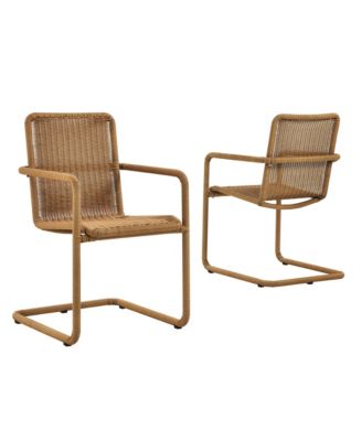 Abacus Outdoor Patio Wicker Dining Chairs, Set of 2