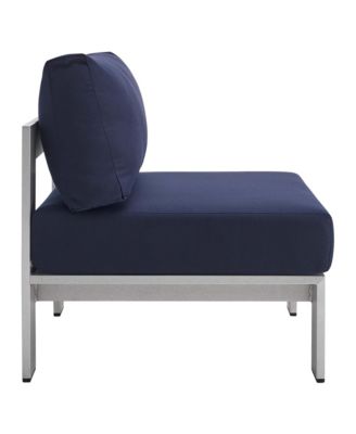  Shore Sunbrella Fabric Aluminum Outdoor Patio Armless Chair