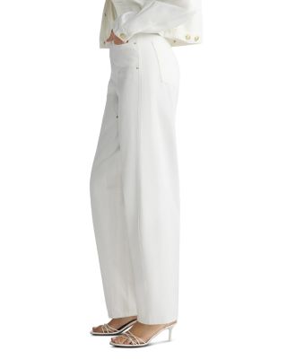 Miro High Rise Barrel Jeans in White Fountain