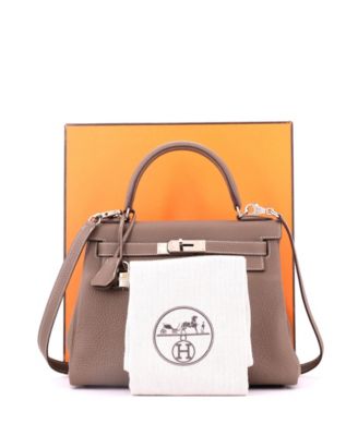 Kelly 28 Handbag Grey Togo with Palladium Hardware
