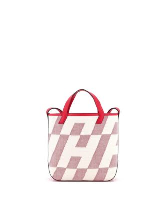 27 Cabas H en Biais Tote Canvas with Leather