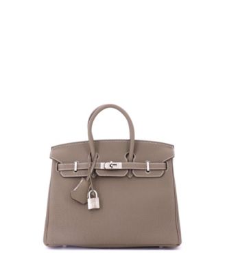 Birkin 25 Handbag Grey Togo with Palladium Hardware