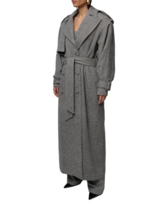  Herringbone Oversized Trench Coat