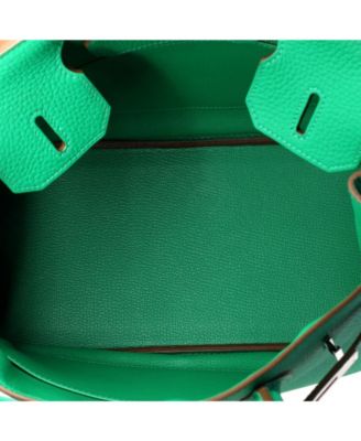 Birkin 30 Handbag Green Clemence with Palladium Hardware