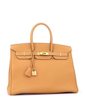 Birkin 35 Handbag Brown Togo with Gold Hardware