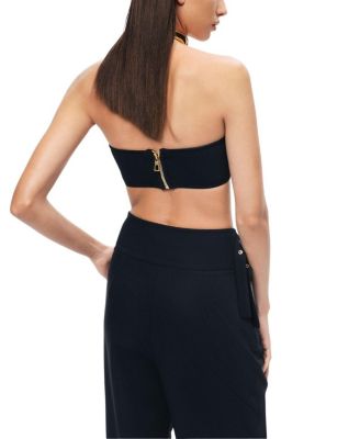  Cut-Out Waist Wide-Leg Pants