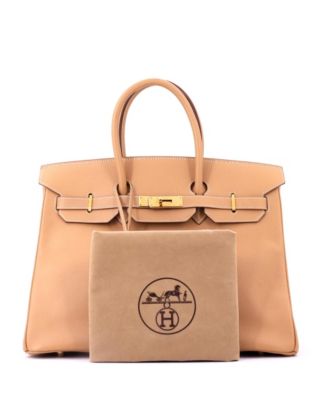 Birkin 35 Handbag Brown Courchevel with Gold Hardware