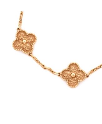  Vintage Alhambra 5 Motifs Bracelet 18K Rose Gold