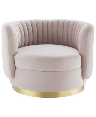 Embrace Tufted Performance Velvet Swivel Chair