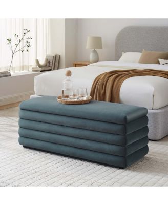 Mezzo Upholstered Performance Velvet Storage Bench