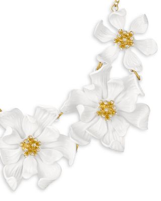 Fulla Furled Flower Enamel Necklace, 15.74"