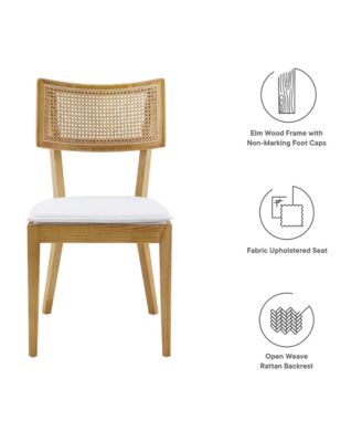 Caledonia Fabric Upholstered Wood Dining Chair, Set of 2