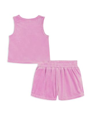 Girls' Velour 2 Piece Rhinestones Shorts Set - Big Kid