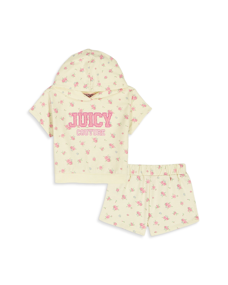 Juicy Couture Girls' French Terry Hoodie & Shorts Set - Little Kid