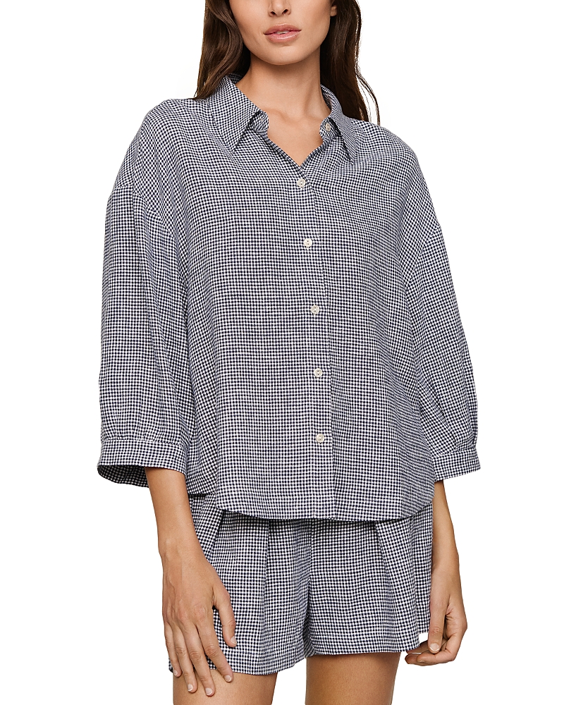Eberjey Linen Blend Relaxed Fit Pajama Top