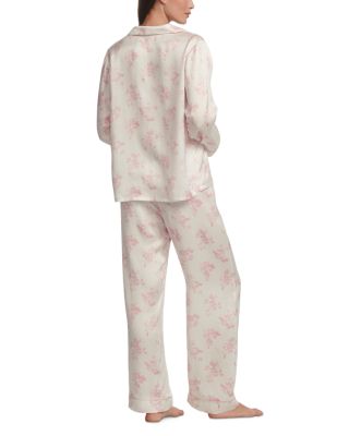 Inez Printed Washable Silk Long Pajama Set
