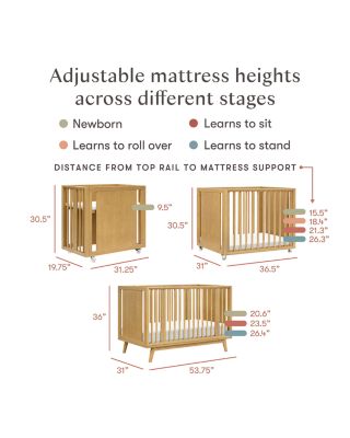 Palma 8 in  Convertible All-Stages&reg; Crib with Bassinet & Toddler Bed Kits
