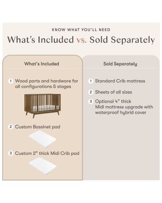 Palma 8 in  Convertible All-Stages&reg; Crib with Bassinet & Toddler Bed Kits