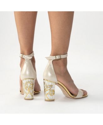  Women's Rozu Ankle Strap Pearl Heel Sandal