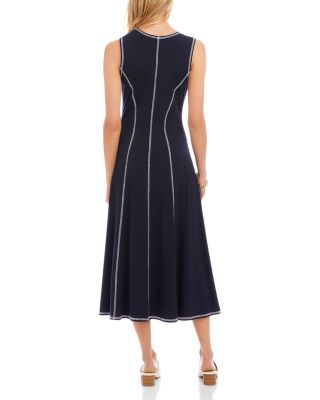 Sleeveless Stitch Detail Midi Dress