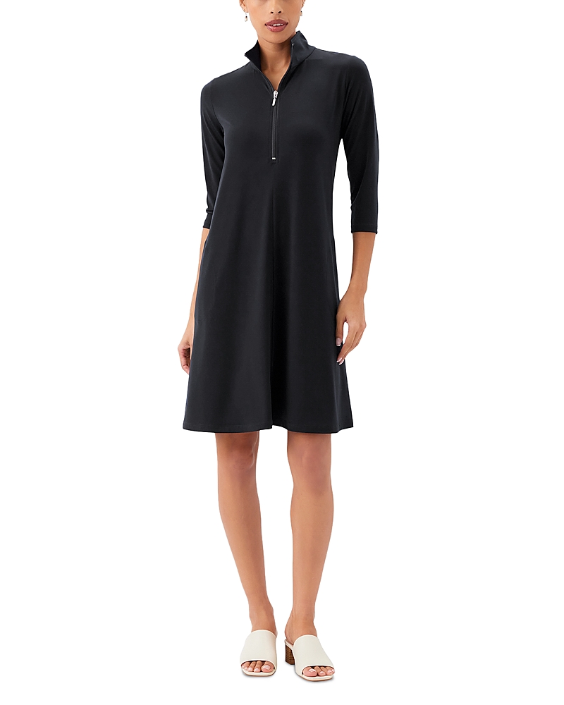 Karen Kane Quarter Zip Mock Neck Dress