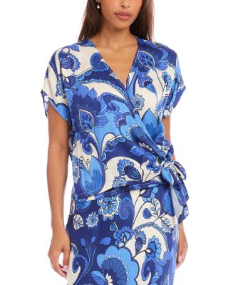 Blouson Wrap Tie Top