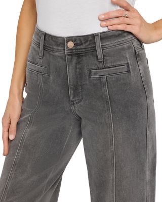 Teresa Front Seam High Rise Wide Leg Ankle Jeans in Dusty Ash