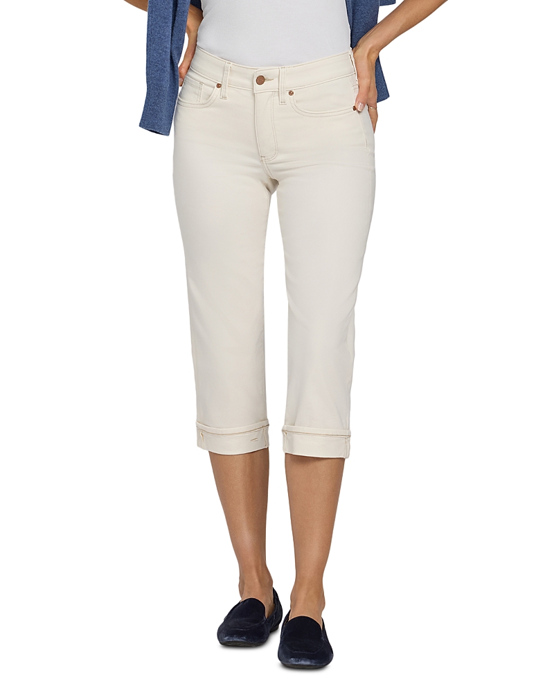 Nydj Petites Marilyn Straight Crop Cuff Jeans in Vintage White
