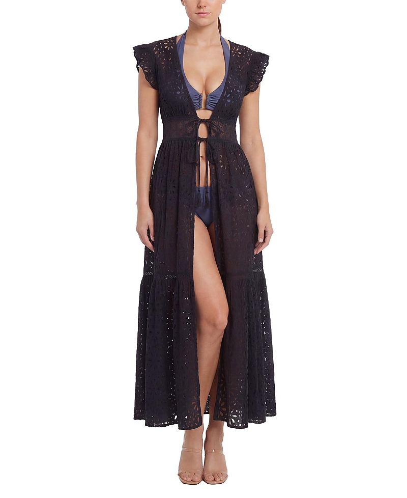 Change Of Scenery Lauren Lace-Trim Eyelet Cover-up Dress