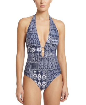  Gabrielle Ring Halter One-Piece Swimsuit